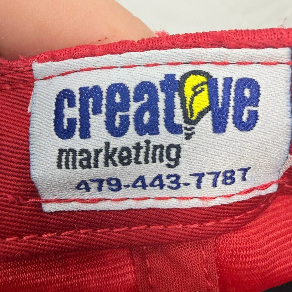 Creative Marketing Cobb Hat Baseball Cap Mens OSFM Black Red Mesh Logo 1628
